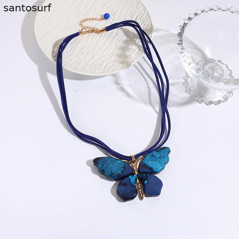 Art Butterfly Pendant Necklace