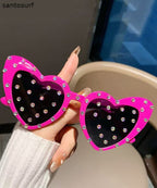 Fashion Black Resin Love Pearl Dancing Party Sunglasses