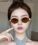 2026 New Tawny Metal Diamond Sunglasses