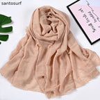 Soft Candy Color Cotton And Linen Scarf