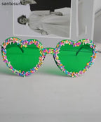 Cute Black Resin Candy Love Beach Sunglasses