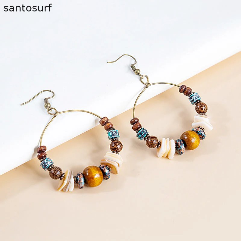 Boho Harmony Beaded Hoop Earrings
