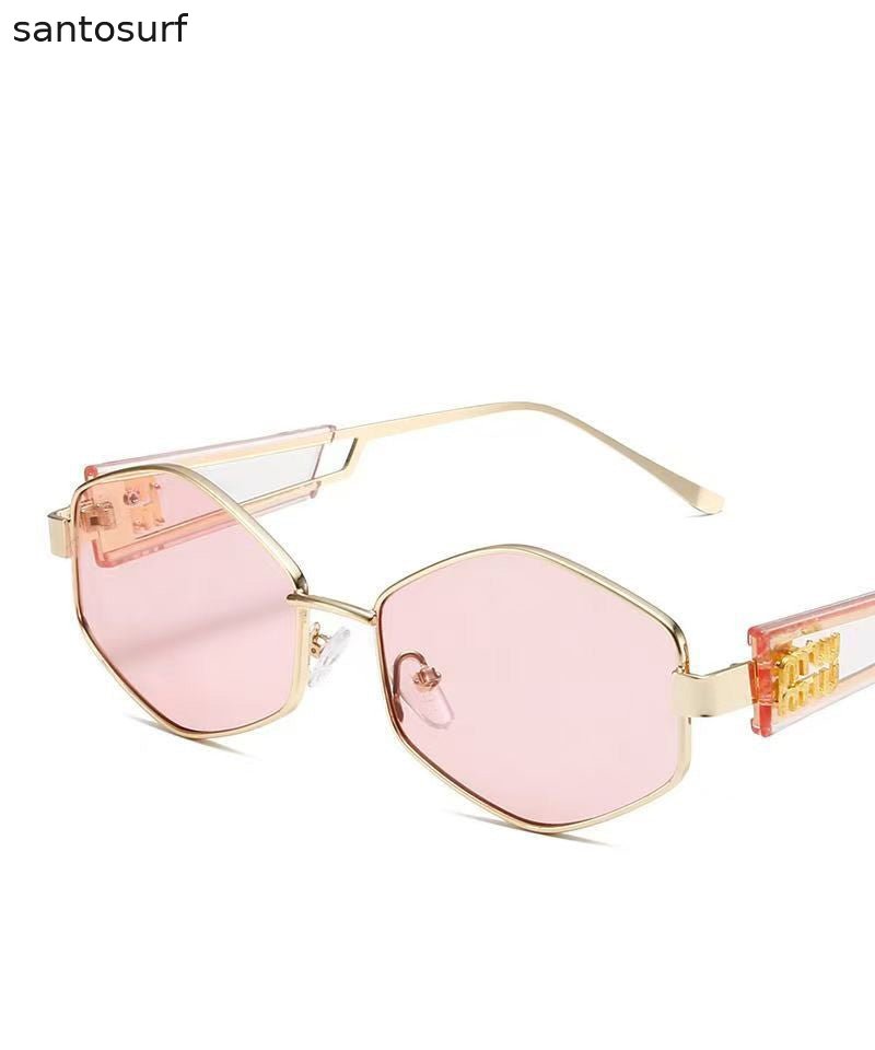 Punk Style White Geometric Metal Sunglasses