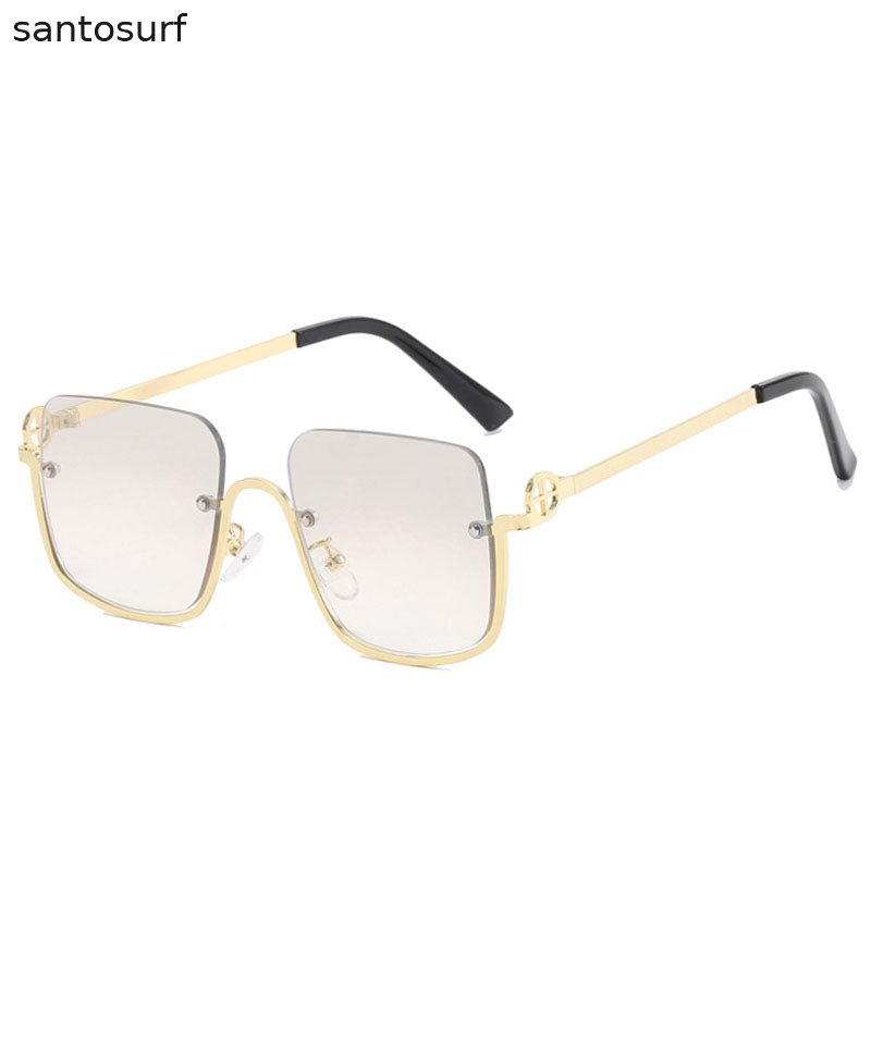 DIY White Large Frame Street Shooting Internet Celebrity Plain Face Sunglasses