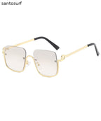 DIY White Large Frame Street Shooting Internet Celebrity Plain Face Sunglasses