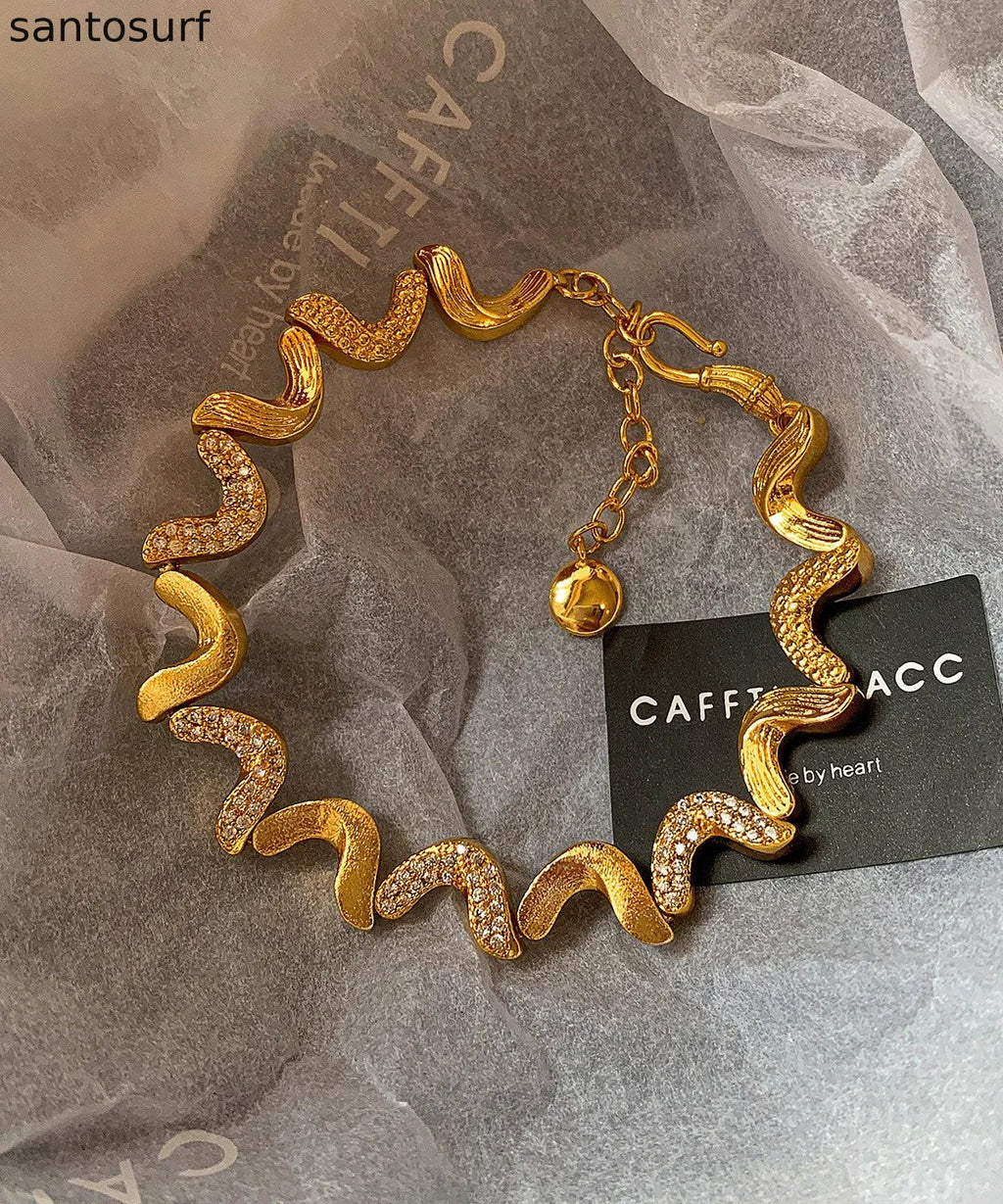 Chic Zircon Double-layer Metal And Pearl Bracelet Two Pieces Set