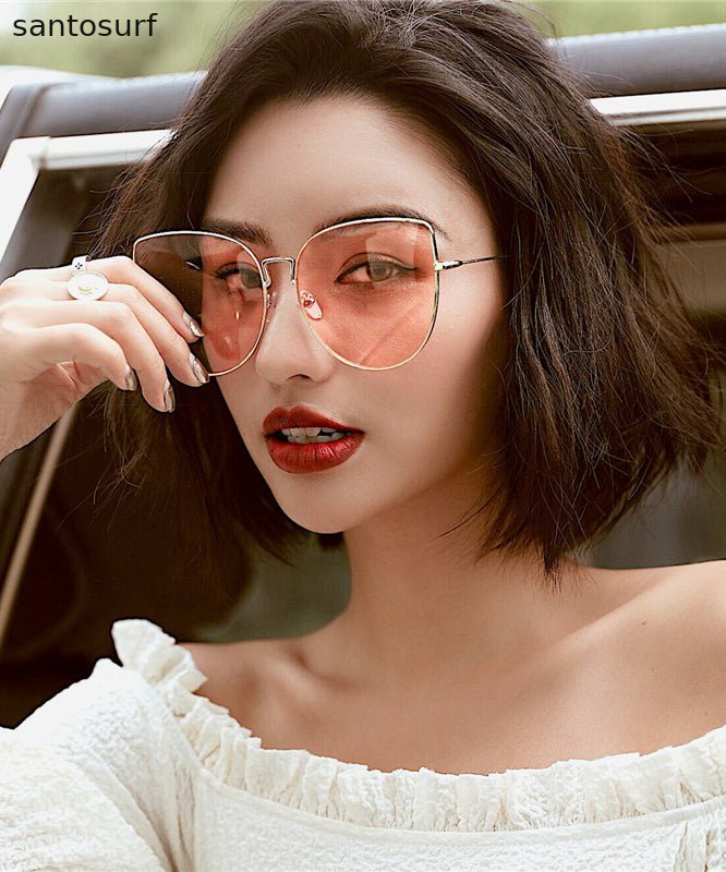 Large Frame Trendy Cat Eye Sunglasses 2025 New Model