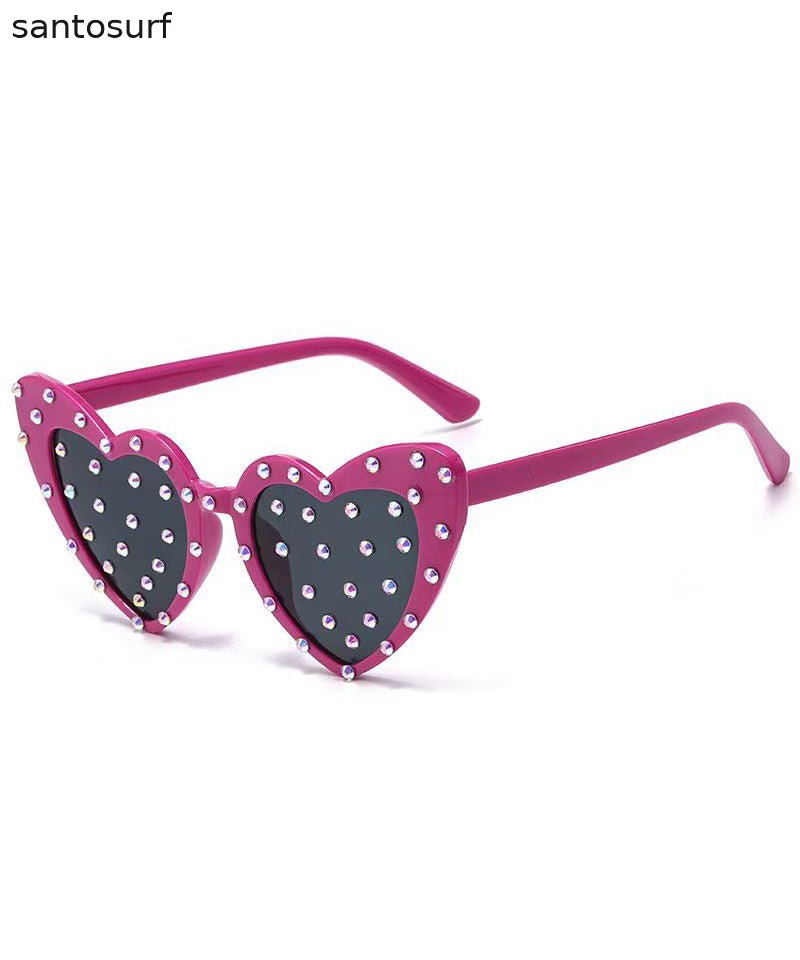 Fashion Black Resin Love Pearl Dancing Party Sunglasses