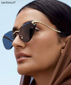 Fashionable Elegant Black Metal Leg Sunglasses