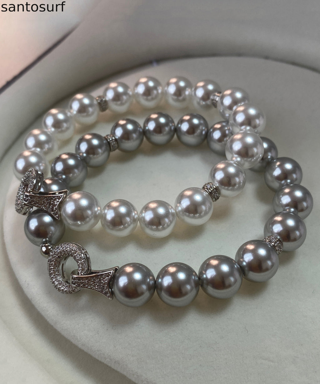 Fashion Versatile White Zircon Pearl Bracelet