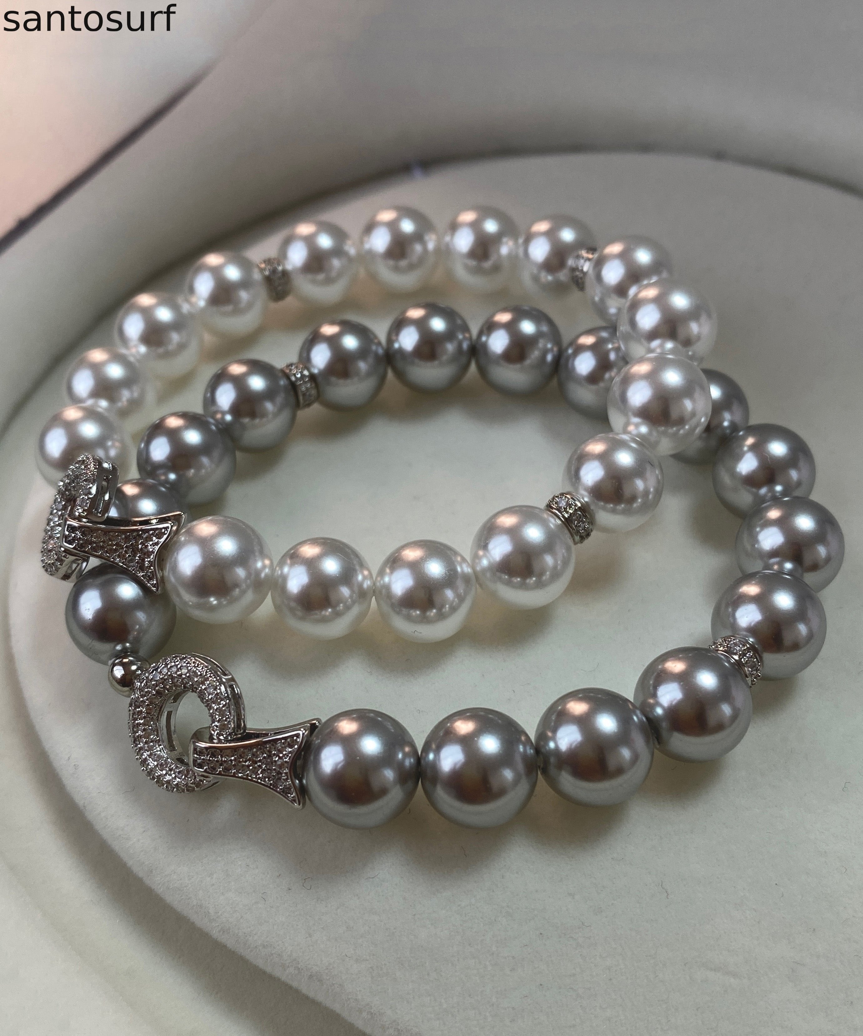 Fashion Versatile White Zircon Pearl Bracelet