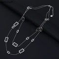 Silver Geometry Layered Necklace