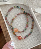 Boho Rainbow Hand Woven Beading Chain Bracelet