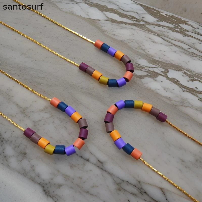 Rainbow Beaded Necklace