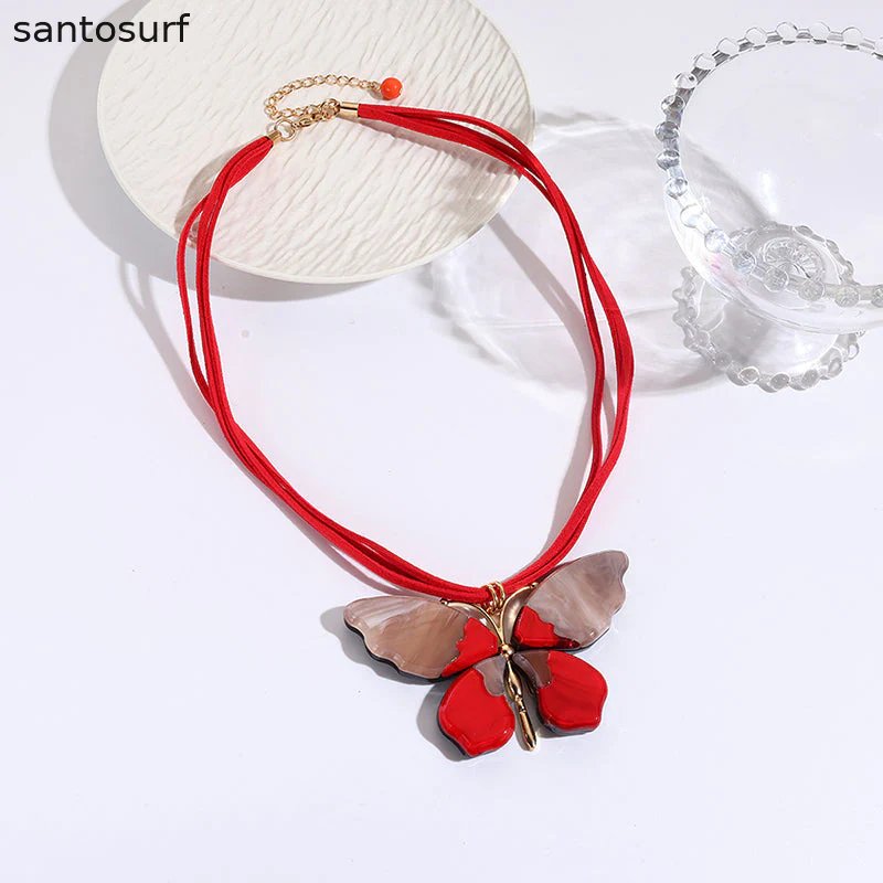 Art Butterfly Pendant Necklace