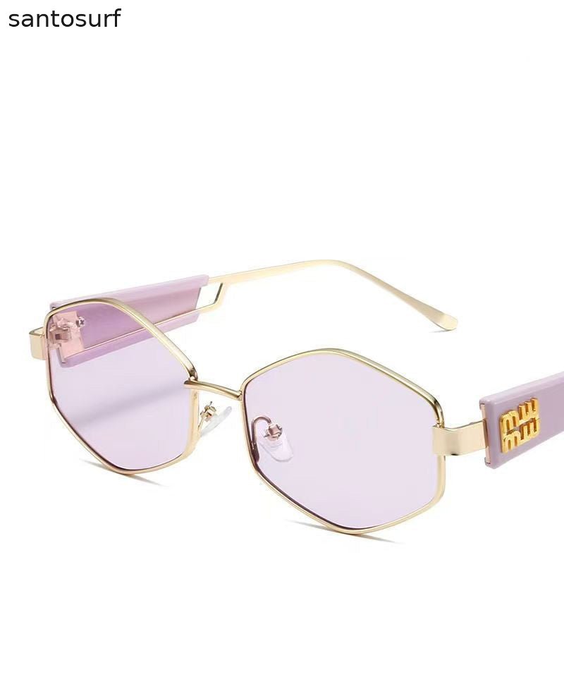 Punk Style White Geometric Metal Sunglasses