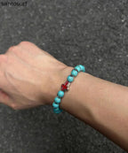 Fine Green Turquoise Cross Alloy Bracelet