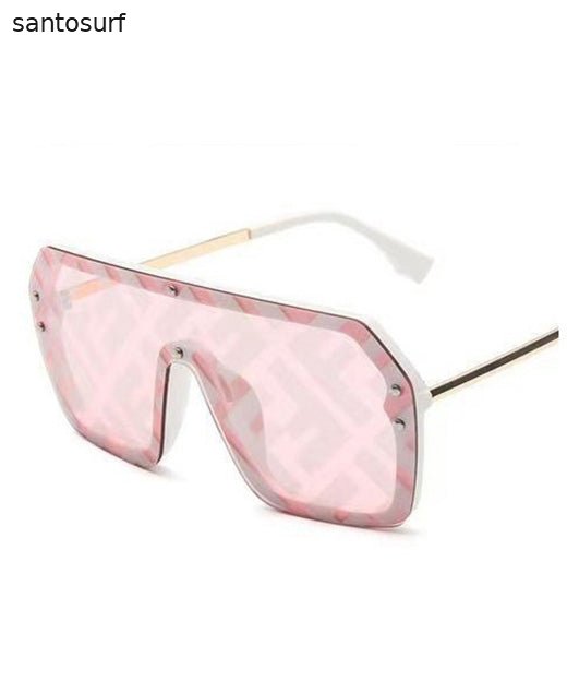 European And American Style Black Square Letter Integrated Sunglasses