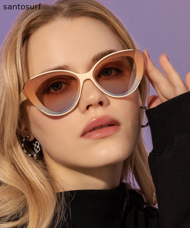 European And American Beige Versatile Triangle Sunglasses