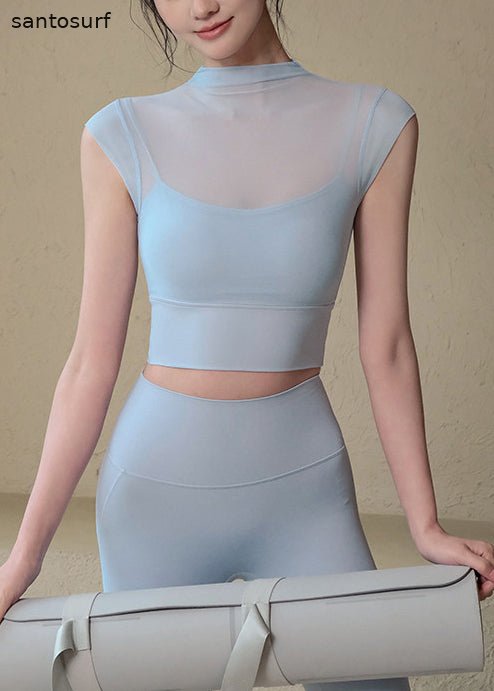 New Blue Stand Collar Gymshark Sports Bra