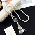 Elegance Pearl Tassel Necklace
