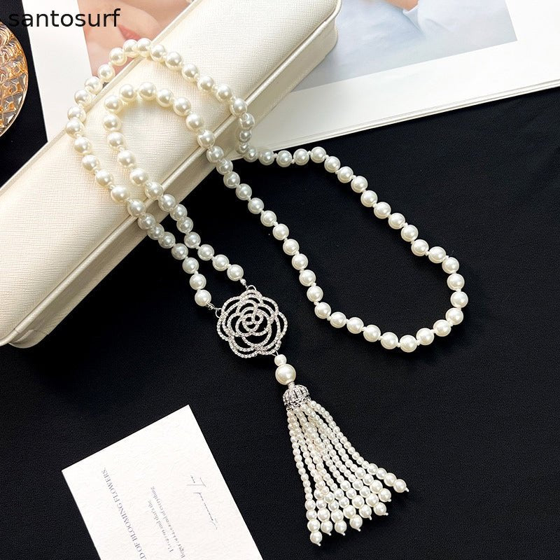 Elegance Pearl Tassel Necklace