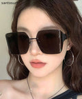 Vogue Black Metal UV Protection Hollow Out Sunglasses