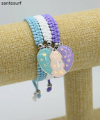 Boutique Orange Alloy Weave Tassel Best Friend Set Charm Bracelet