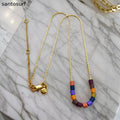 Rainbow Beaded Necklace