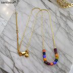 Rainbow Beaded Necklace