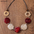 Rattan Acrylic Disc Necklace
