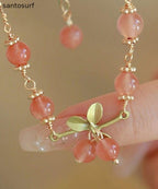 New Early Spring Sweet Cherry Brlet for Women Charm Bracelet Design