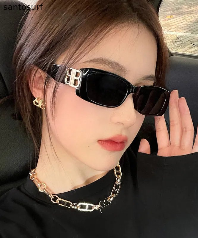 Modern Black Resin Patchwork UV Protection Sunglasses