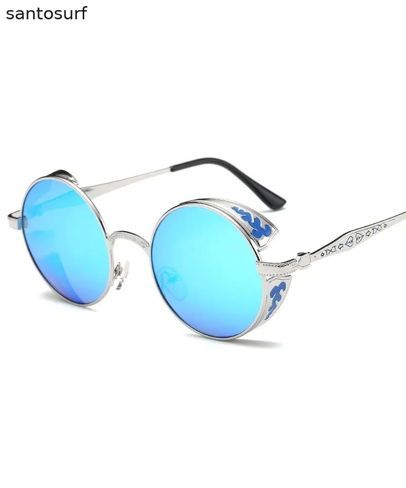 Chic Punk Round Women's Polarized Sunglasses Dazzling Colors
