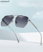 New Fashion Grey Versatile Metal Sunglasses