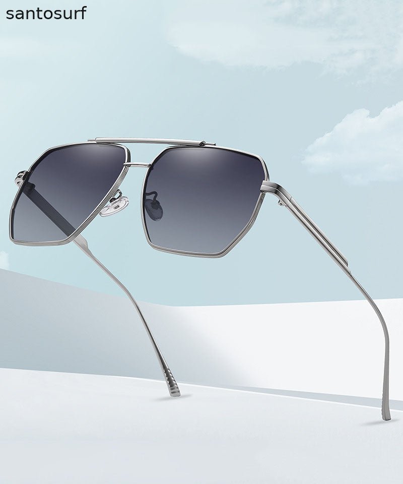 New Fashion Grey Versatile Metal Sunglasses