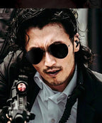 Chic Men Black Metal UV Protection Toad Mirror Sunglasses