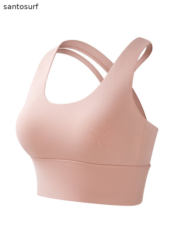 Club Pink O-Neck Solid Bra Crop Top