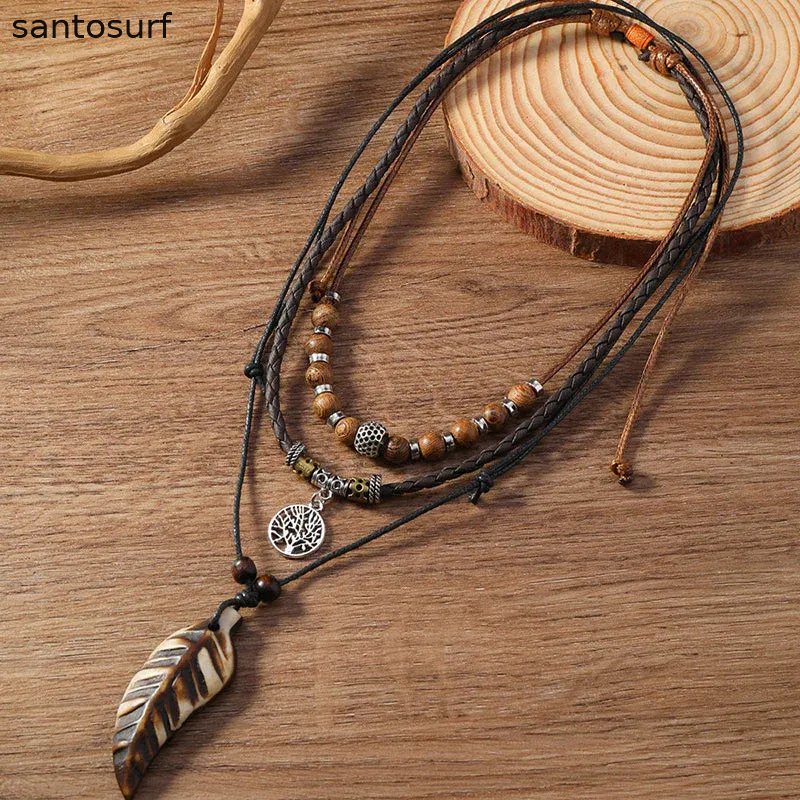 Boho Charm Layered Pendant Necklace
