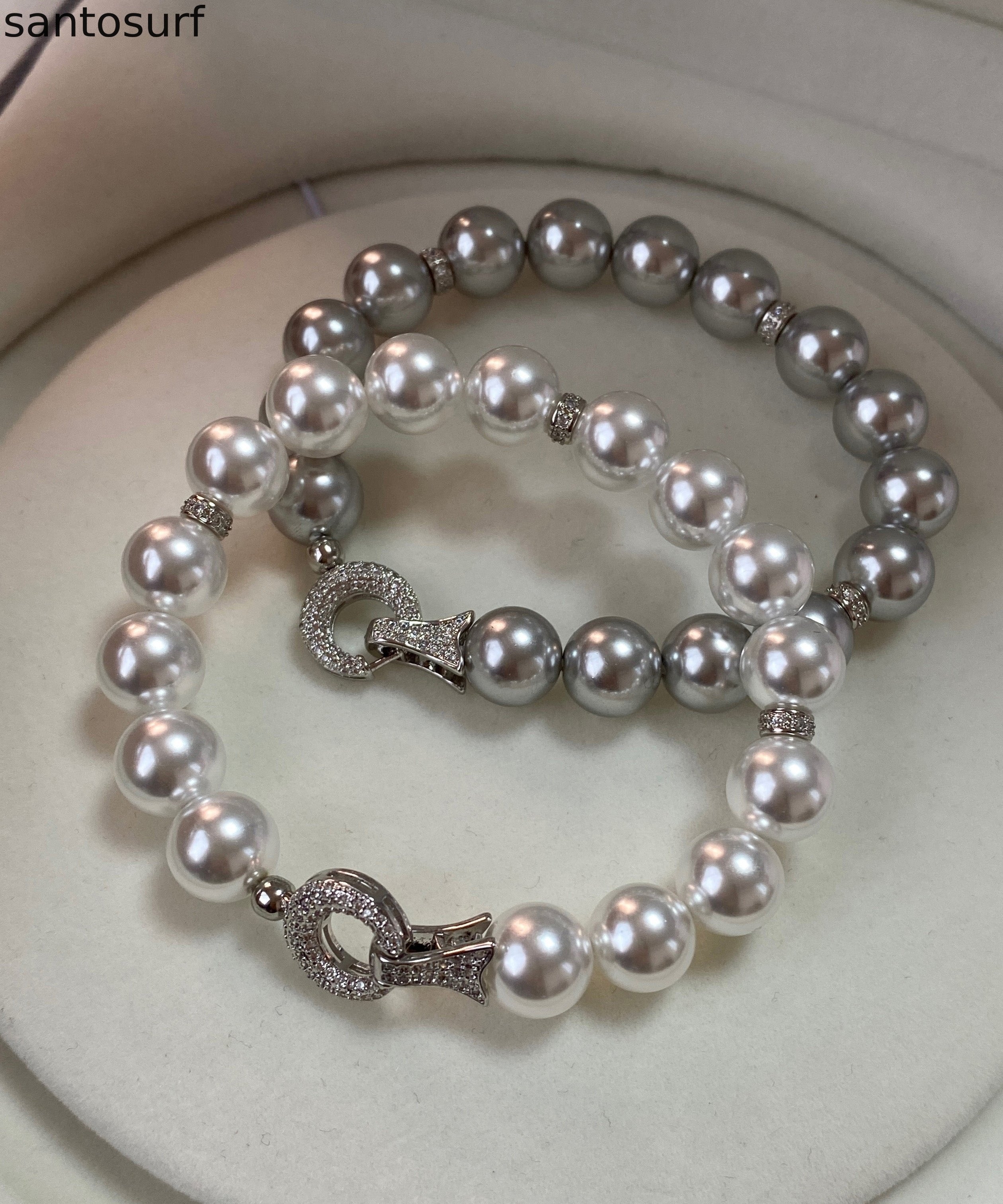 Fashion Versatile White Zircon Pearl Bracelet