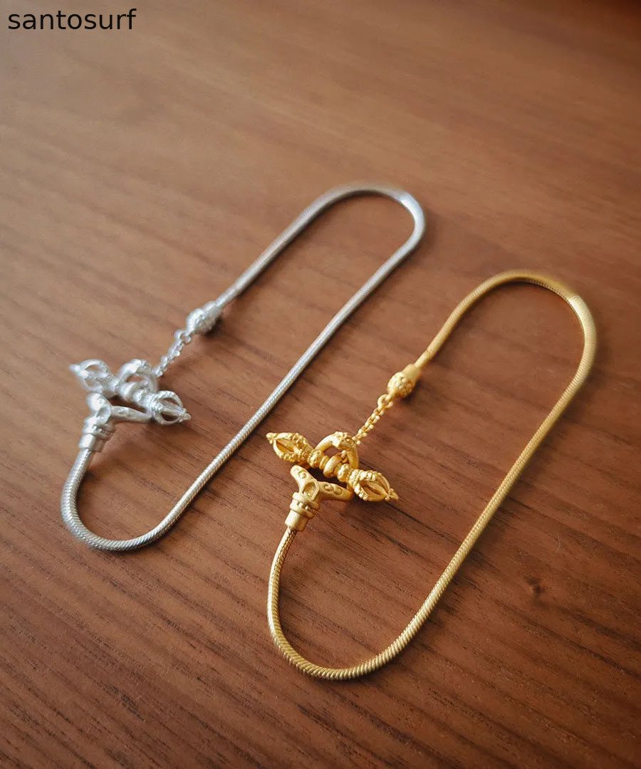 Handmade Silver Gilding Diamond Pestle Bracelet