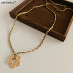Golden Bloom Braided Necklace