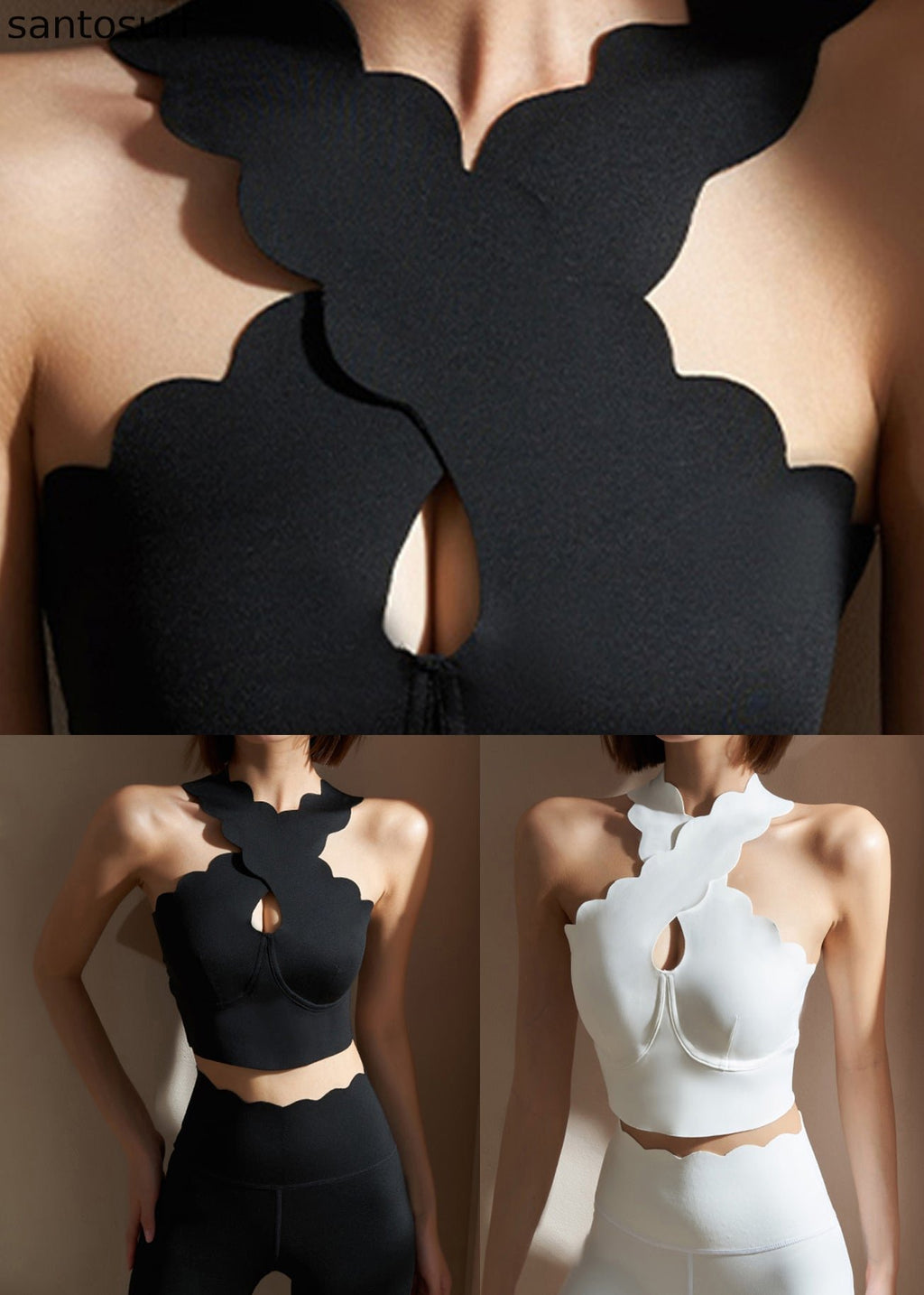 Chic Black Cold Shoulder Gym Sports Bra