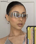 Boho Gold Grey Resin Zircon UV Protection Sunglasses