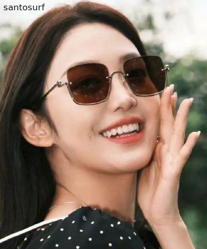 DIY White Large Frame Street Shooting Internet Celebrity Plain Face Sunglasses