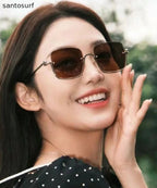 DIY White Large Frame Street Shooting Internet Celebrity Plain Face Sunglasses