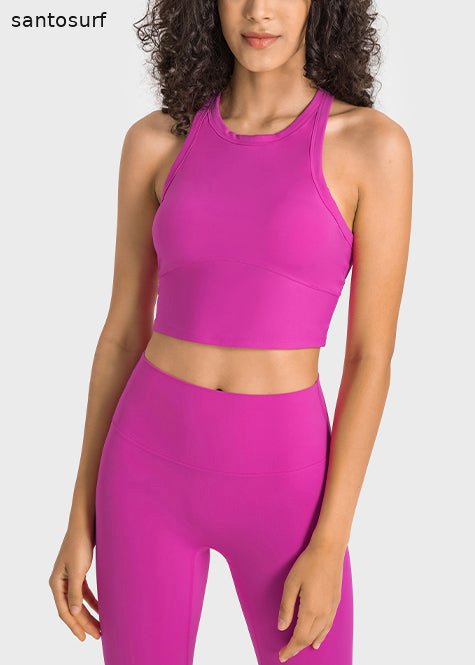 Unique Pink Tummy Control Plus Size Sports Bra
