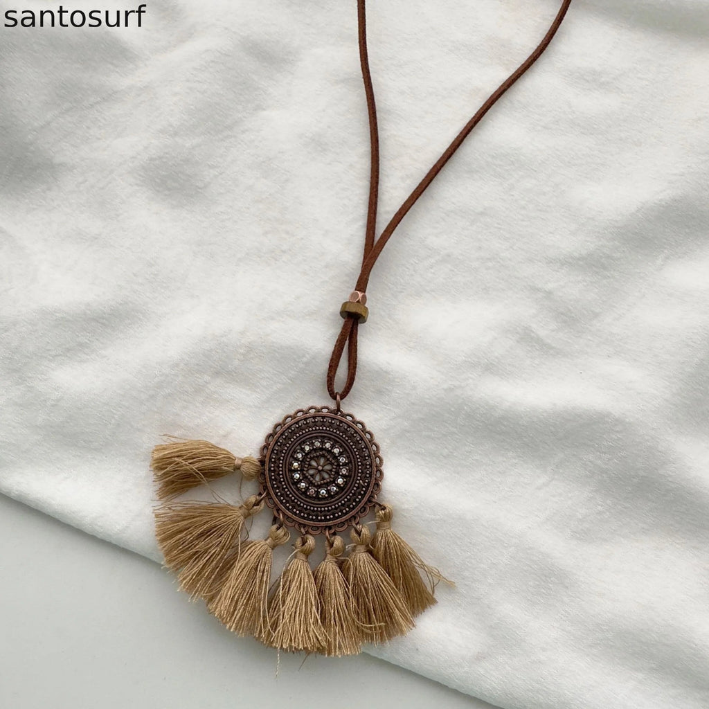 Ethnic Tassel Pendant Necklace