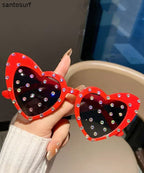 Fashion Black Resin Love Pearl Dancing Party Sunglasses