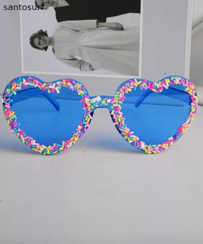 Cute Black Resin Candy Love Beach Sunglasses